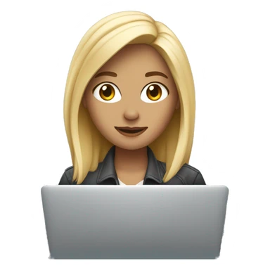 blonde female software engineer using Macbook sticker