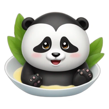 panda meditation pudding face sticker