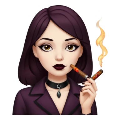 Brown gothic Girl Smoking cigar  sticker