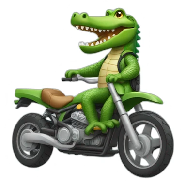 Un crocodile en moto sticker
