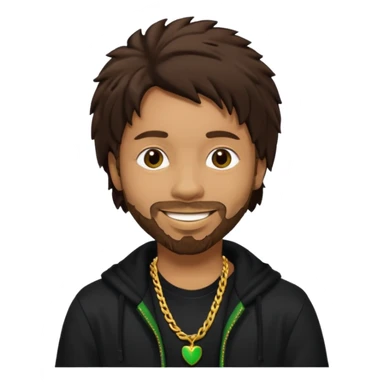 Shaggy, Reggae Rapper with dark brown hair, black outfit sticker