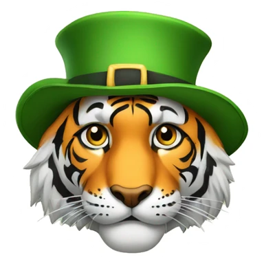 tiger in Irish hat sticker