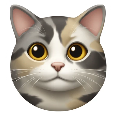 Grey & beige striped calico cat sticker