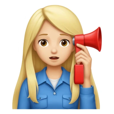 blonde cartoon girl long hair calling timeout sticker