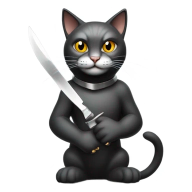 Cat with a knife sticker