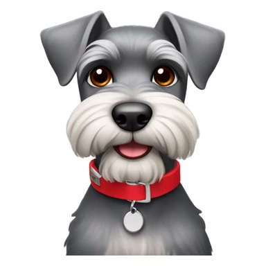 Schnauzer with red collar sticker
