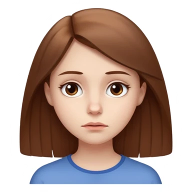 Brown haired pale clean girl straight face like she’s looking like “seriously?”  sticker