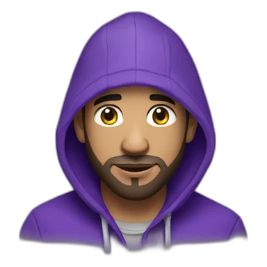 drake wearing headlamp and purple hoodie  sticker