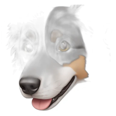 gray colour hair Border collie with Brown eyes sticker