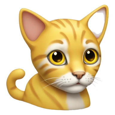 La cara de un gatito amarillo llorando trite sticker