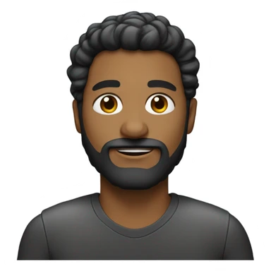 contorno rosto homem óculos massa pretos com barba preta cabelo preto sticker