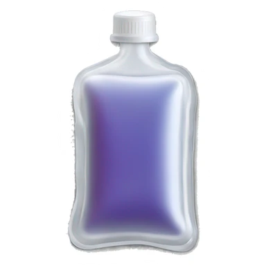 Rectangular transparent plastic iv bag filled with 500ml of fluid sticker