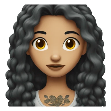 Long dark hair girl with tattoos sticker