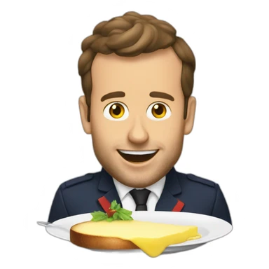 Macron eating raclette sticker