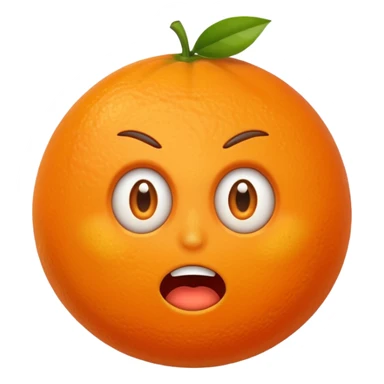 Orange with scared face sticker