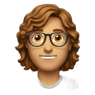 Brown hair rounded glassses marketing men sticker