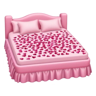 Pink bed with rose petals sticker