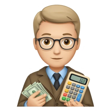 finanzwirt mit geld und taschenrechner in den händen sticker