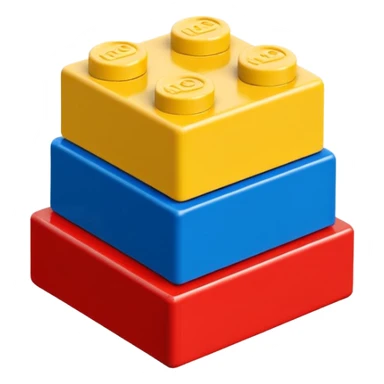 stack of three LEGO bricks in different colors sticker