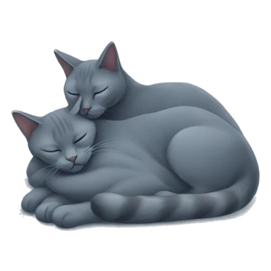 Two Russian Blue cats sleeping sticker