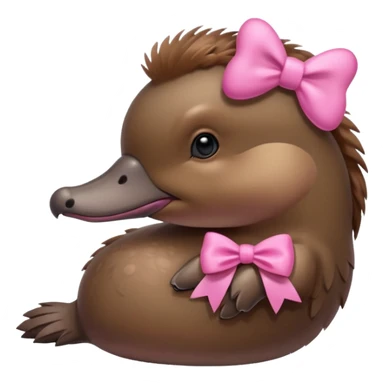 Platypus with a pink bow sticker