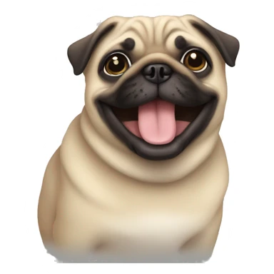 A little sable pug smiling  sticker
