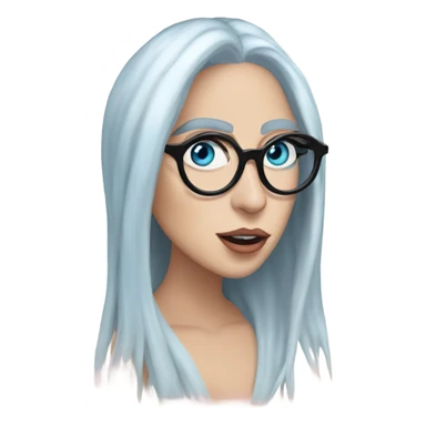 :lady-gaga-sing: blue eyes wearing glasses  sticker