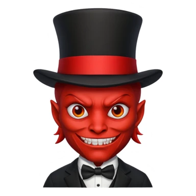 devil with suit and hat sticker