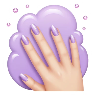 lilac pastel manicure with glitter effects sticker