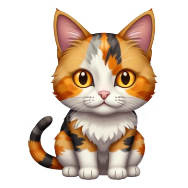 full body colourful light patched calico tabby cat with hazel eyes sticker
