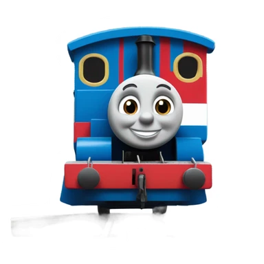 thomas the tank engine with american stripes on it's train body sticker