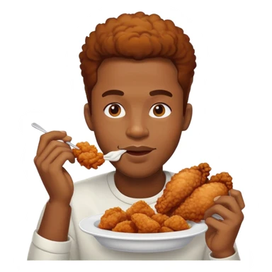 Black guy eating chicken sticker
