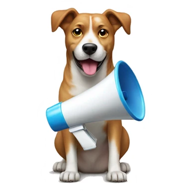 Dog with a megaphone sticker