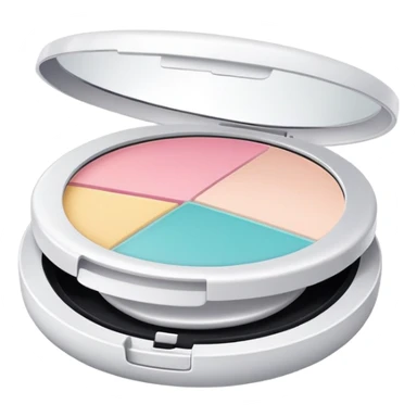 empty makeup compact icon, open to show it's finished sticker