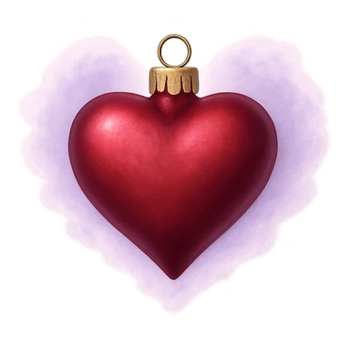 christmas heart with a delicate lavender mist  , remove background sticker