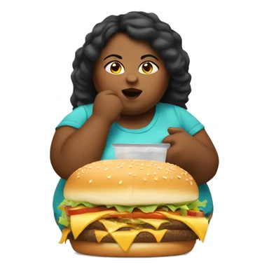 a fat girl eating a big mac sticker