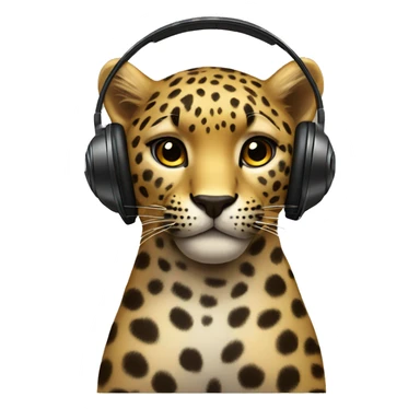 leopard wear  big headphone sticker