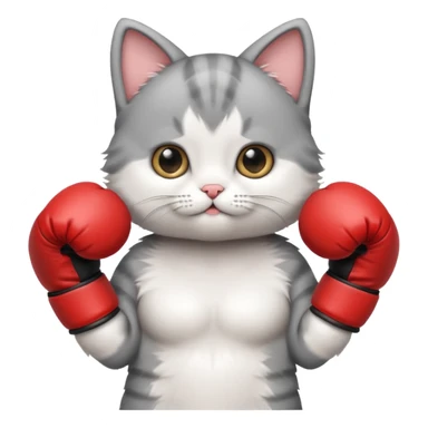 Cute kitten wearing boxing gloves  sticker