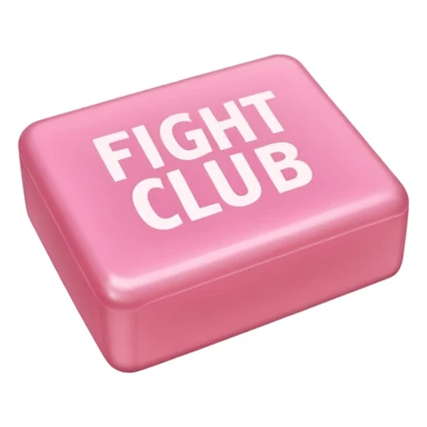 pink soap with "fight club" on it sticker