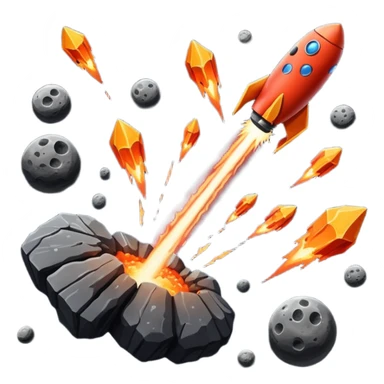 Asteroids falling in space sticker