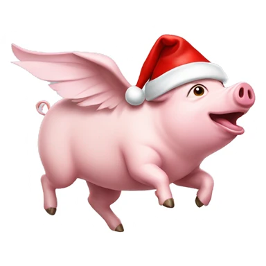 Flying pig with Santa hat  sticker