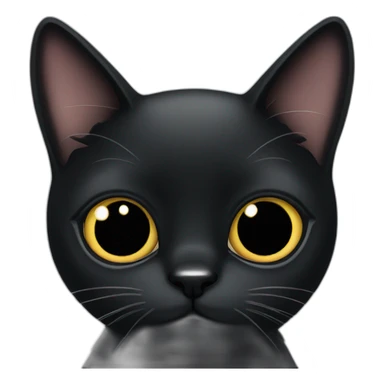 Black cat with big eyes sticker