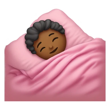 Someone sleeping with a pink blanket  sticker