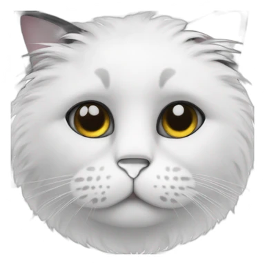 A cat head with white fur but black spot over one eye sticker