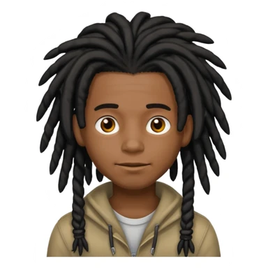 black boy with black dreadlocks  sticker