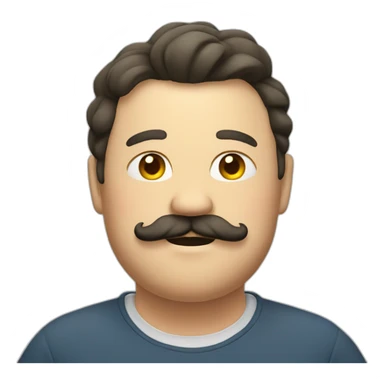 Fat man mustache sticker