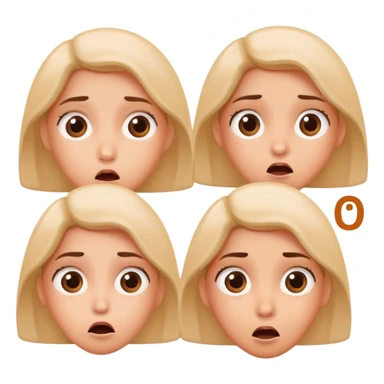 Face with mistake expression saying oops, followed by three girl symbols sticker