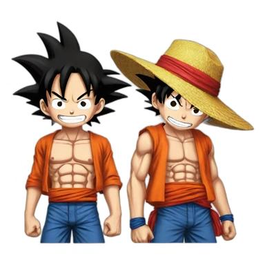 Luffy avec son goku sticker
