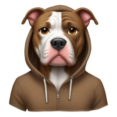 Pitpull wearing a bears hoodie  sticker