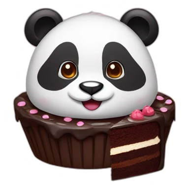 Panda with chocolate cake sticker